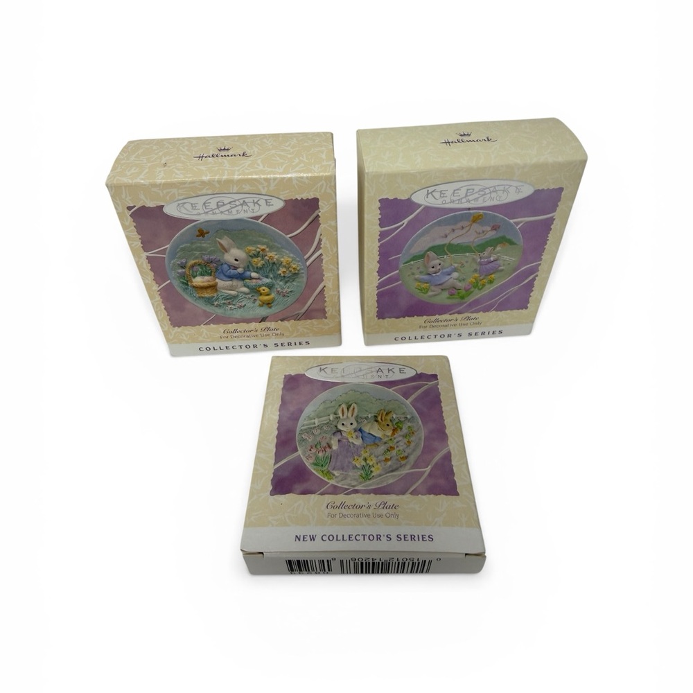 Hallmark Easter Ornaments Collection of 3 Plates 1994-1996 New